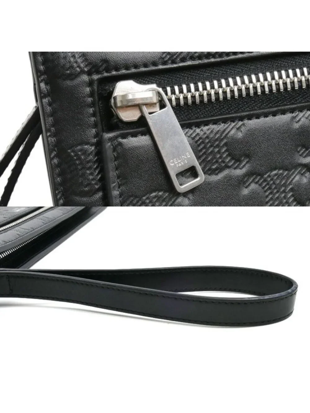 Celine Triomphe Clutch Black Vintage